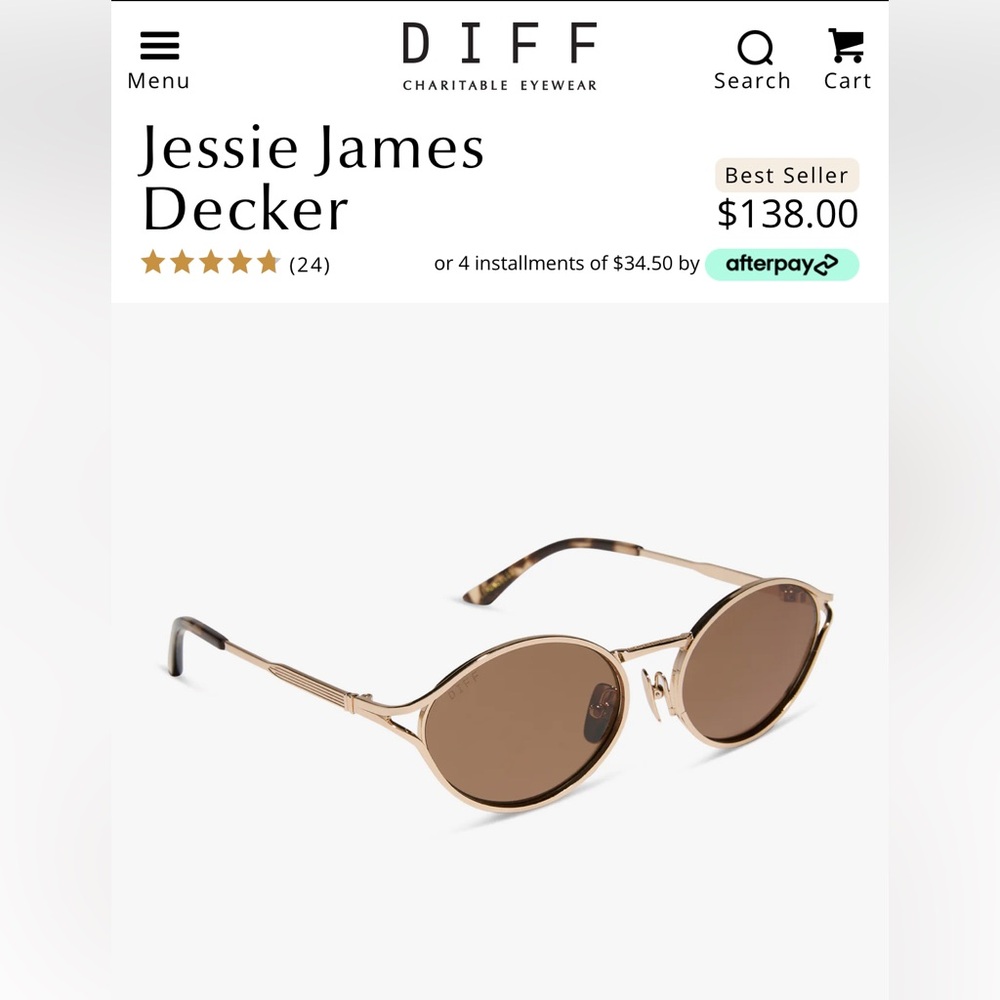 Jessie James Decker Diff Eyewear Gold Sunglasses